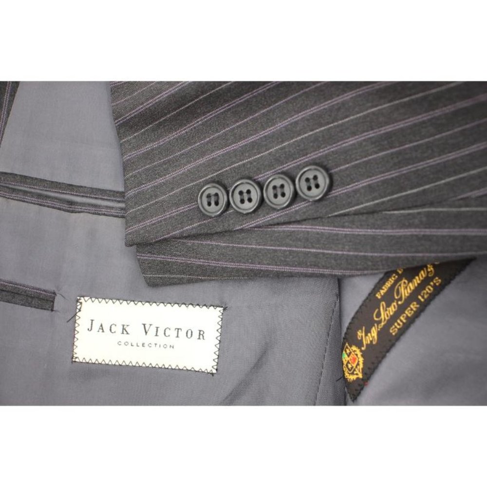 Jack victor Loro piana sport coat men's 40S three button gray purple striped